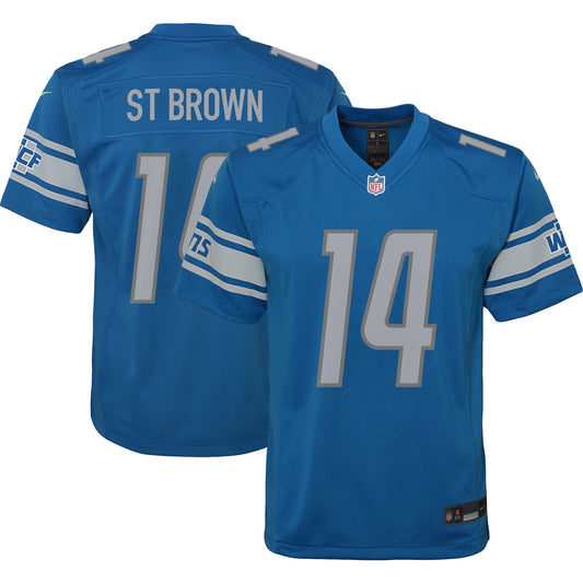 Amon-Ra St. Brown Detroit Lions Nike Youth Game Jersey - Blue