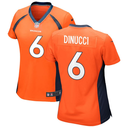 Ben DiNucci Denver Broncos Nike Women's Game Jersey - Orange