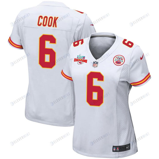 Bryan Cook 6 Kansas City Chiefs Super Bowl LVII Champions 3 Stars Women Game Jersey - White