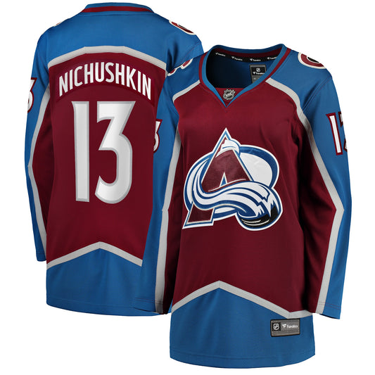 Valeri Nichushkin Colorado Avalanche Fanatics Branded Women's Home Breakaway Player Jersey - Burgundy