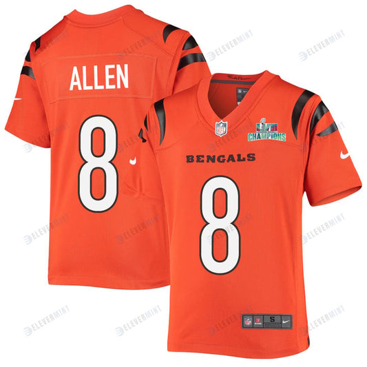 Brandon Allen 8 Cincinnati Bengals Super Bowl LVII Champions Youth Alternate Game Jersey - Orange