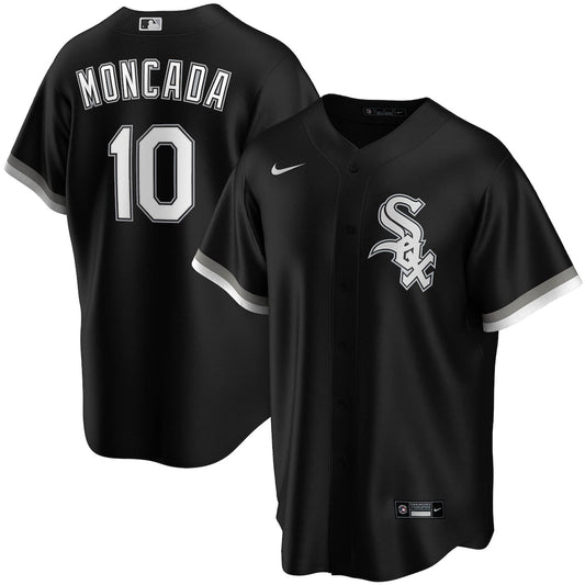 Boys' Grade School Yoan Moncada Nike White Sox Alternate Replica Jersey - Black