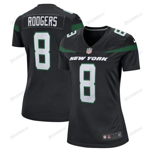 Aaron Rodgers 8 New York Jets Women Jersey - Black