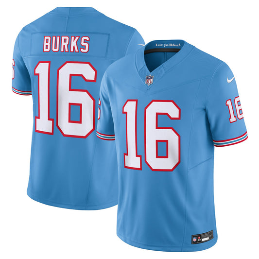 Treylon Burks Tennessee Titans Nike Oilers Throwback Vapor F.U.S.E. Limited Jersey - Light Blue