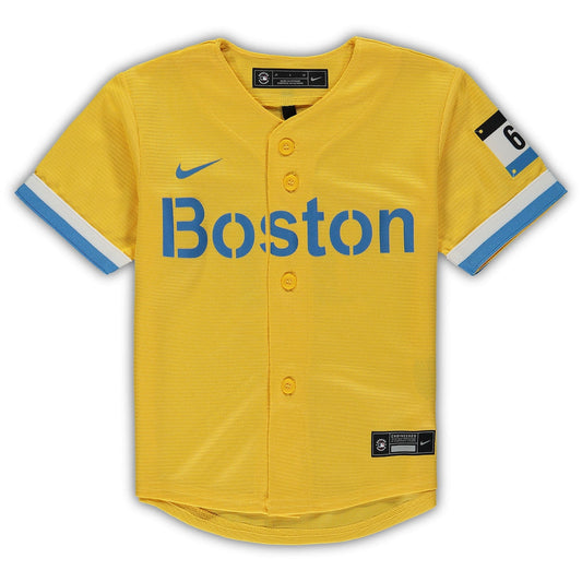 Youth Rafael Devers Nike Red Sox City Connect Replica Jersey - Gold