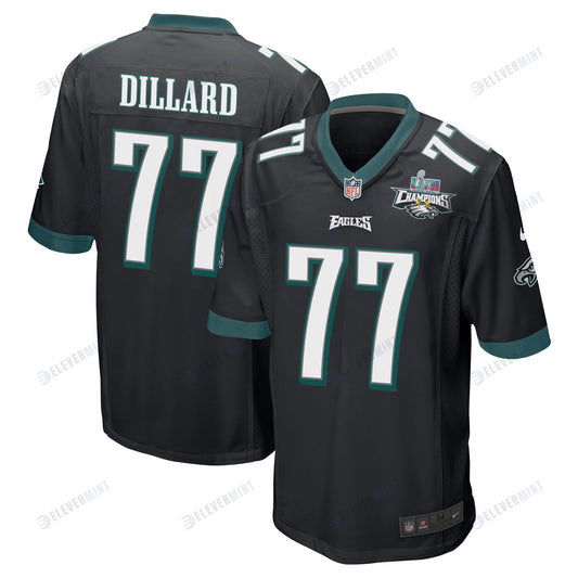 Andre Dillard 77 Philadelphia Eagles Super Bowl LVII Champions 2 Stars Men Game Jersey - Black