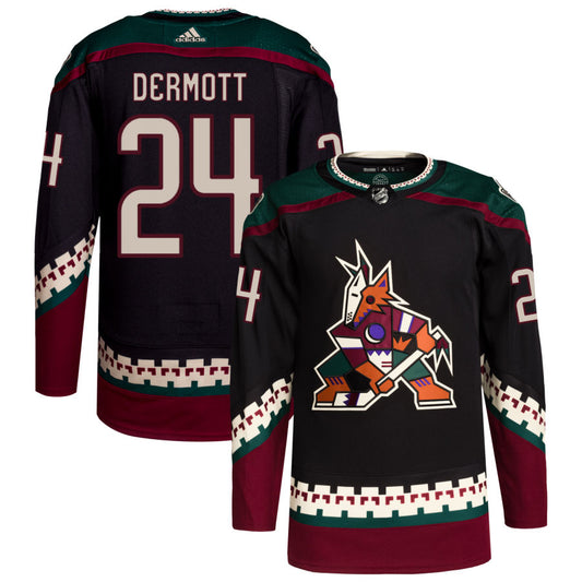 Travis Dermott Arizona Coyotes adidas Home Primegreen Authentic Pro Jersey - Black