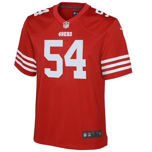 Boys' Grade School Fred Warner Nike 49ers Game Jersey - Red