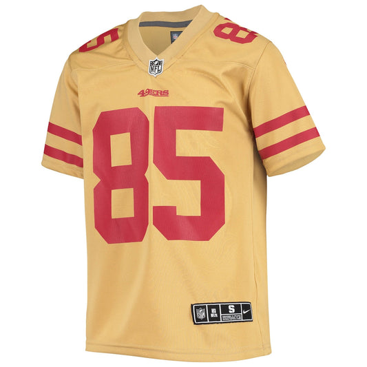 Boys' Grade School George Kittle Nike 49ers Inverted Team Game Jersey - Gold