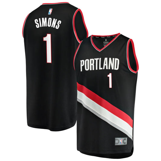 Anfernee Simons Portland Trail Blazers Fanatics Branded Youth Fast Break Replica Jersey Black - Icon Edition