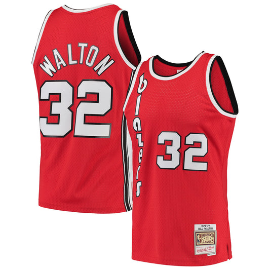 Bill Walton Portland Trail Blazers Mitchell & Ness Hardwood Classics Swingman Jersey - Red