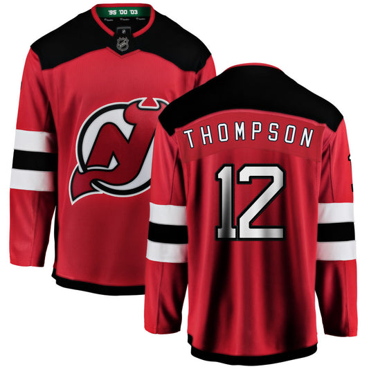 Tyce Thompson New Jersey Devils Fanatics Branded Home Breakaway Jersey - Red