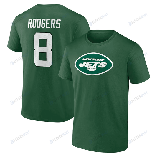 Aaron Rodgers 8 New York Jets T-Shirt - Green