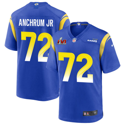 Tremayne Anchrum Jr Los Angeles Rams Nike Super Bowl LVI Game Jersey - Royal