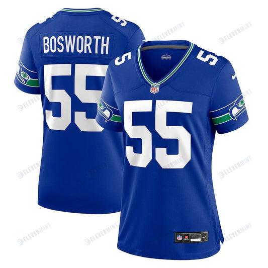 Brian Bosworth 55 Seattle Seahawks Women's Throwback Player Game Jersey - Royal