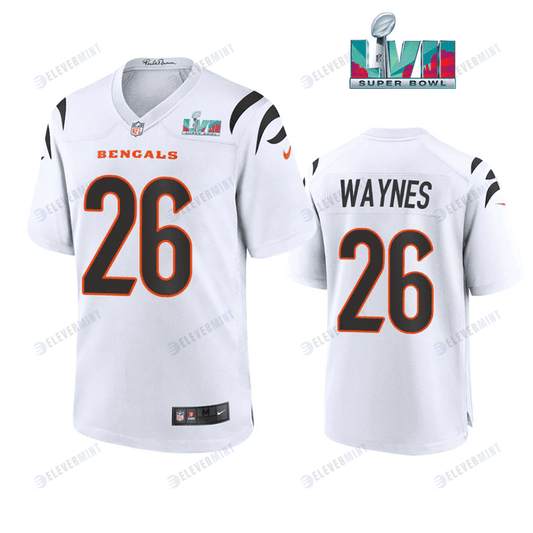 Trae Waynes 26 Cincinnati Bengals Super Bowl LVII Men Game Jersey- White