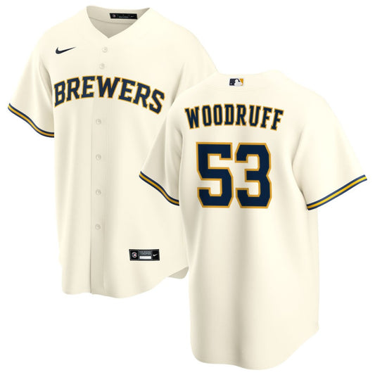 Brandon Woodruff Milwaukee Brewers Nike Youth Home Replica Jersey - Cream