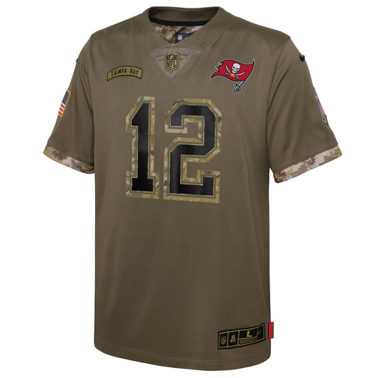 Boys' Grade School Tom Brady Nike Buccaneers 2022 Salute To Service Limited Jersey - Green