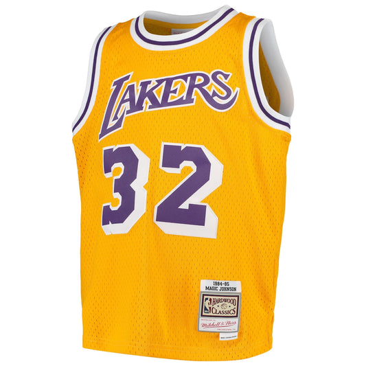 Boys' Grade School Magic Johnson Mitchell & Ness Lakers 2001/02 Hardwood Classics Swingman Jersey - Gold