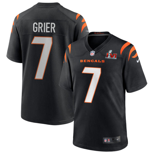 Will Grier Cincinnati Bengals Nike Super Bowl LVI Game Jersey - Black