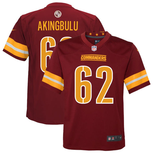 Alex Akingbulu Washington Commanders Nike Youth Game Player Jersey - Burgundy