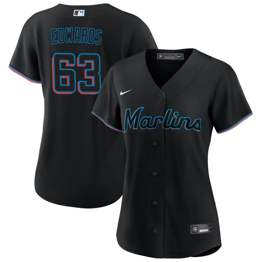 Xavier Edwards Miami Marlins Nike Women's Alternate Replica Jersey - Black