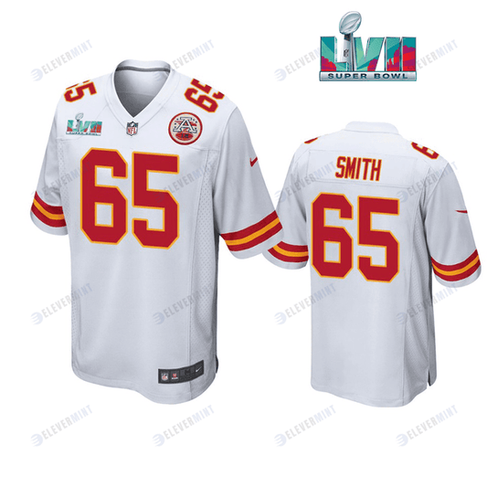 Trey Smith 65 Kansas City Chiefs Super Bowl LVII White Men Game Jersey