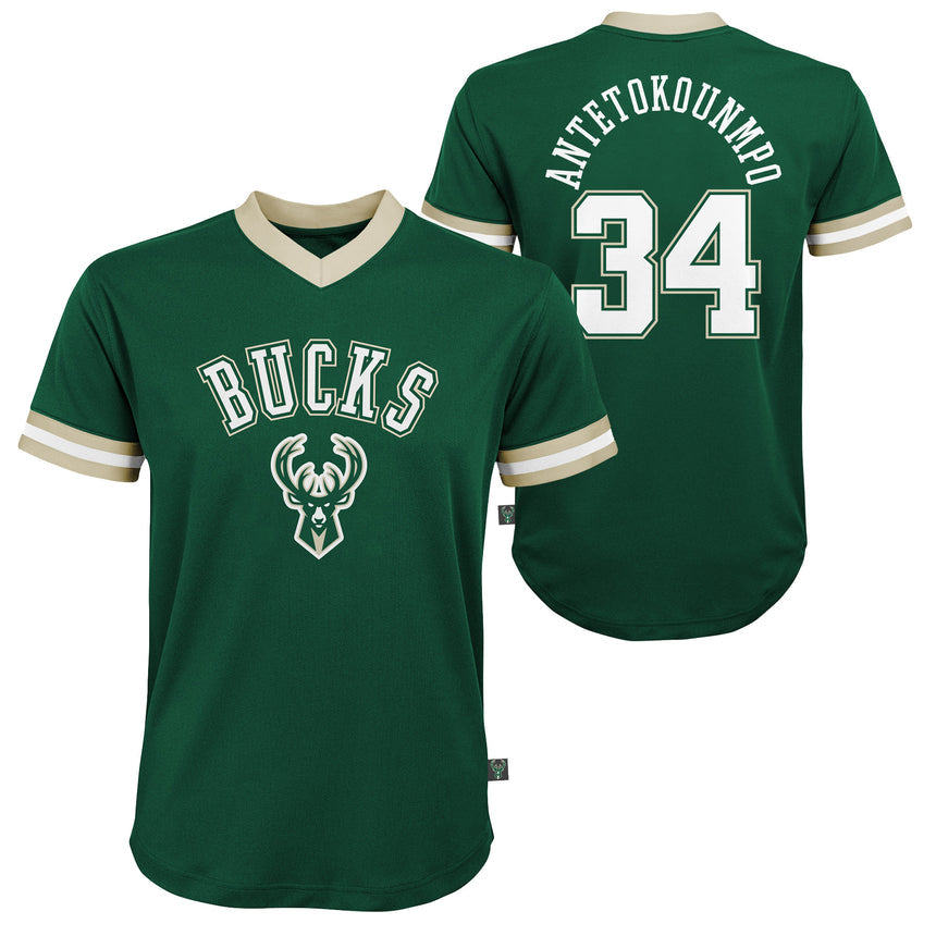 Youth Giannis Antetokounmpo Milwaukee Bucks V-Neck Replica Jersey