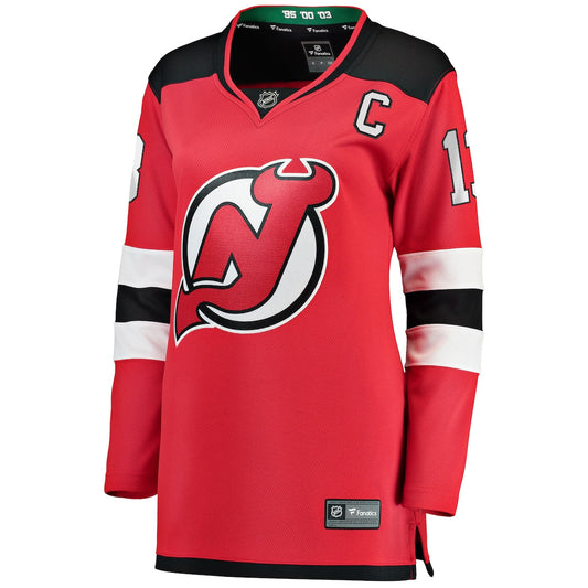 Women's Nico Hischier Fanatics Devils Alternate Premier Breakaway Jersey - Red