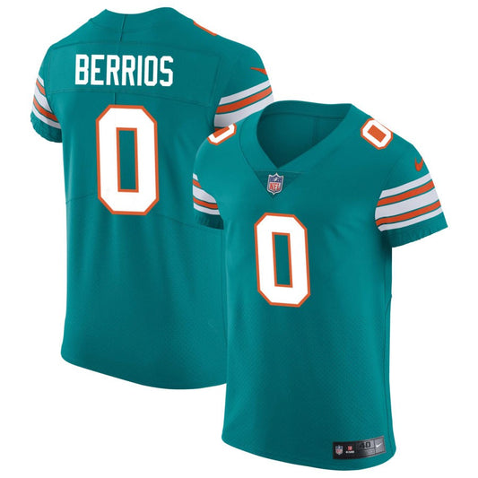 Braxton Berrios Miami Dolphins Nike Elite Vapor Untouchable Jersey - Aqua