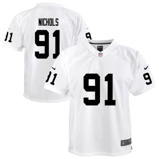 Bilal Nichols Las Vegas Raiders Nike Youth Team Game Jersey - White